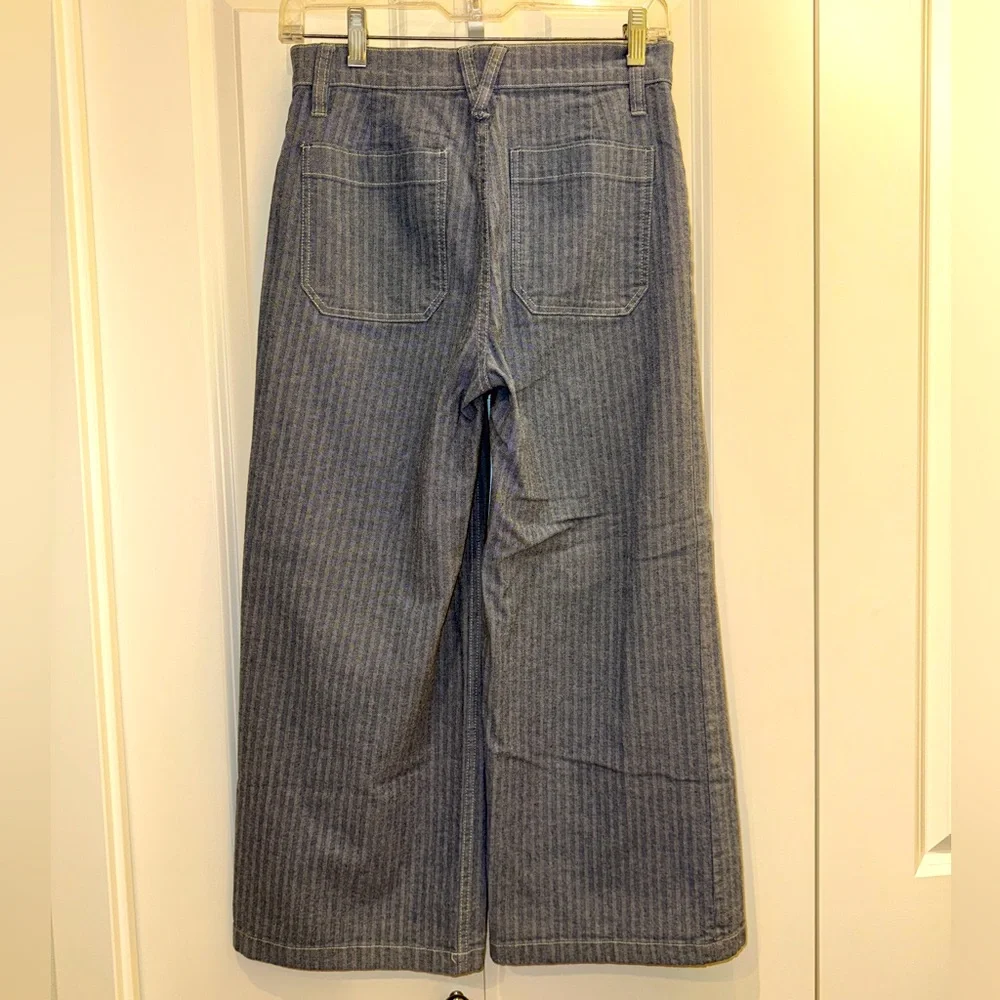 J. Crew Blue Striped Cropped Pants - Picture 2 of 3